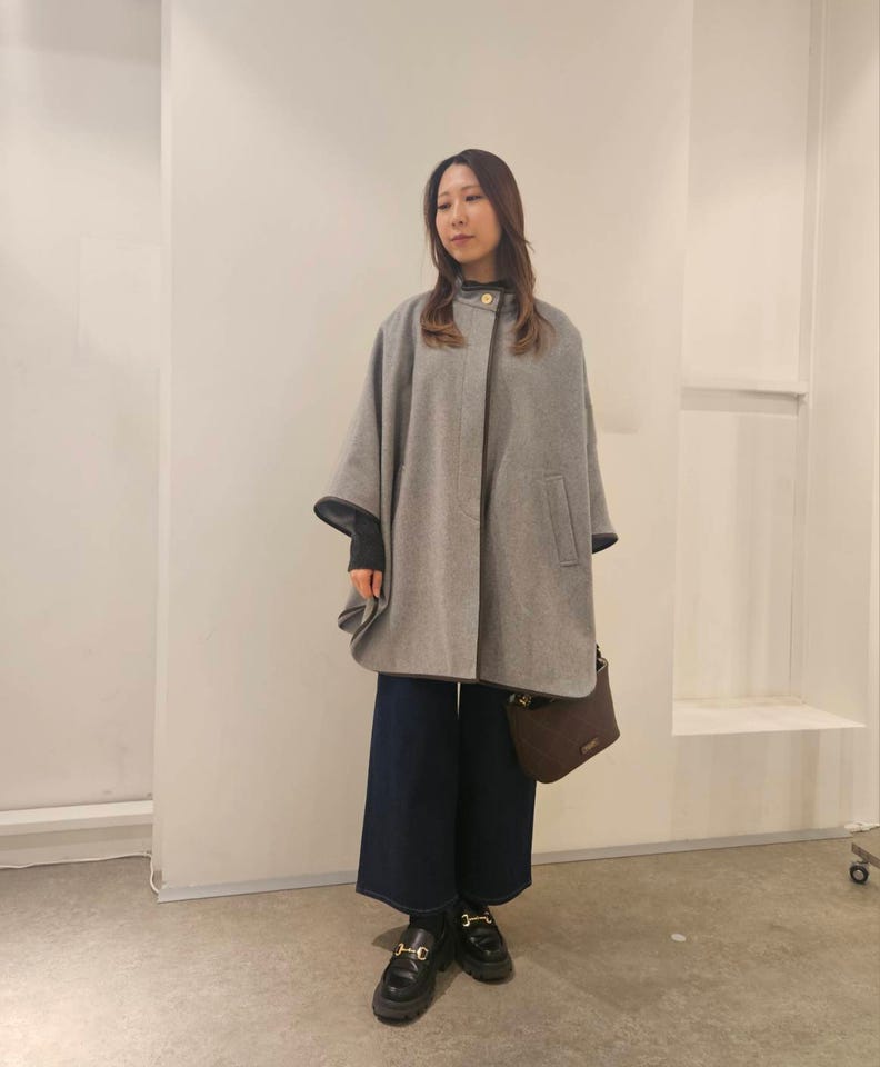 上品なスタンドカラーポンチョ｜yunaの投稿