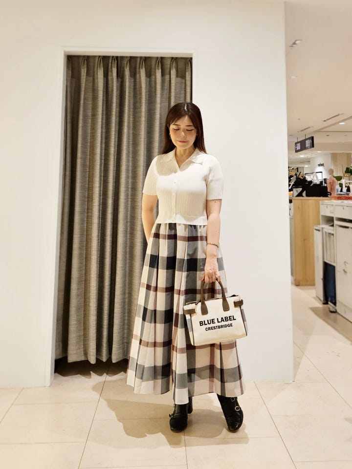 Tsuki.のクレストブリッジチェックシアーボイルコンビドレスの投稿｜楽