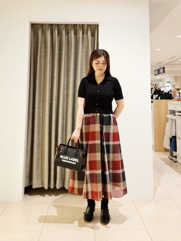 Tsuki.のクレストブリッジチェックシアーボイルコンビドレスの投稿