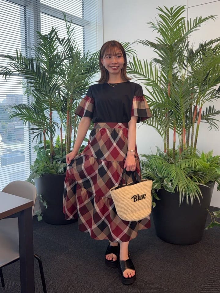 Kyokaの【接触冷感】プレーティング天竺チェックスリーブTシャツの投稿