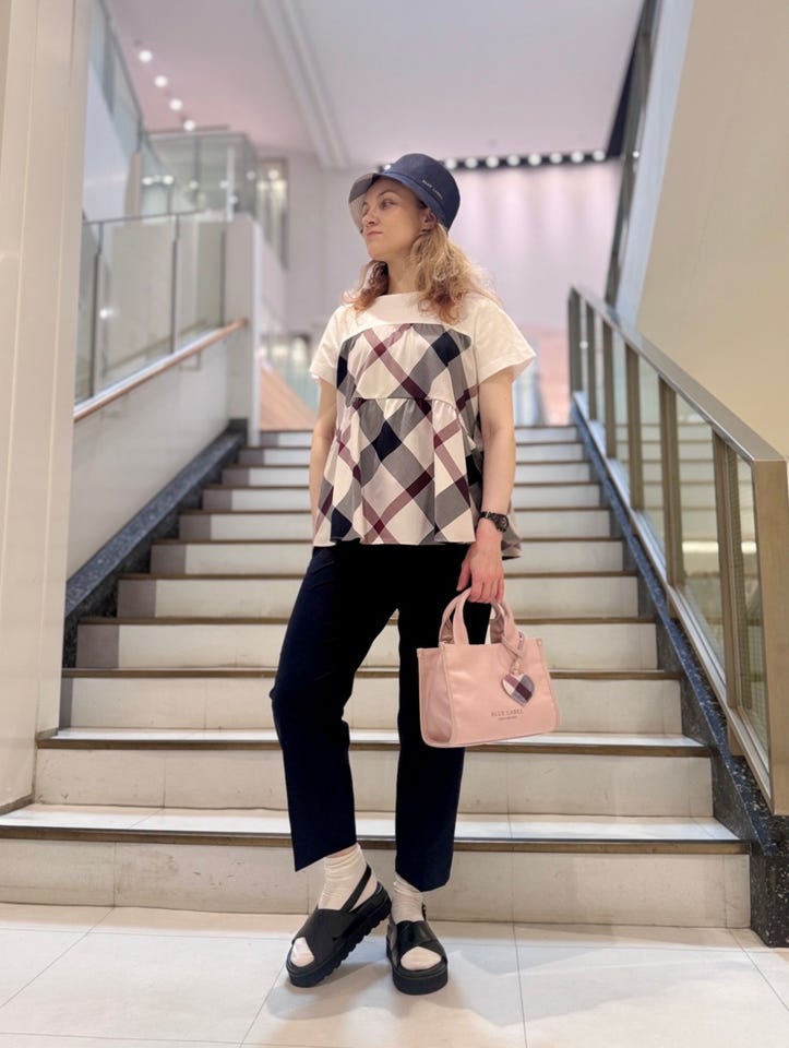 リューバのクレストブリッジチェックティアードコンビTシャツの投稿