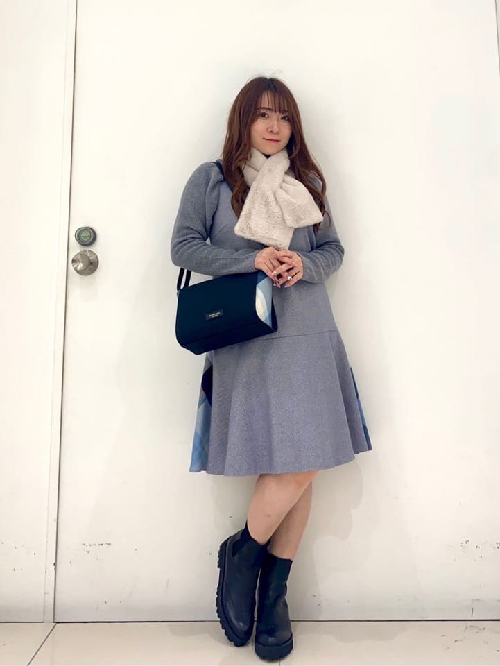 大人可愛い✨ブルーレーベルクレストブリッジ　　ニットドッキングドレス　リボン 大人可愛い✨ブルーレーベルクレストブリッジ ニットドッキングドレス