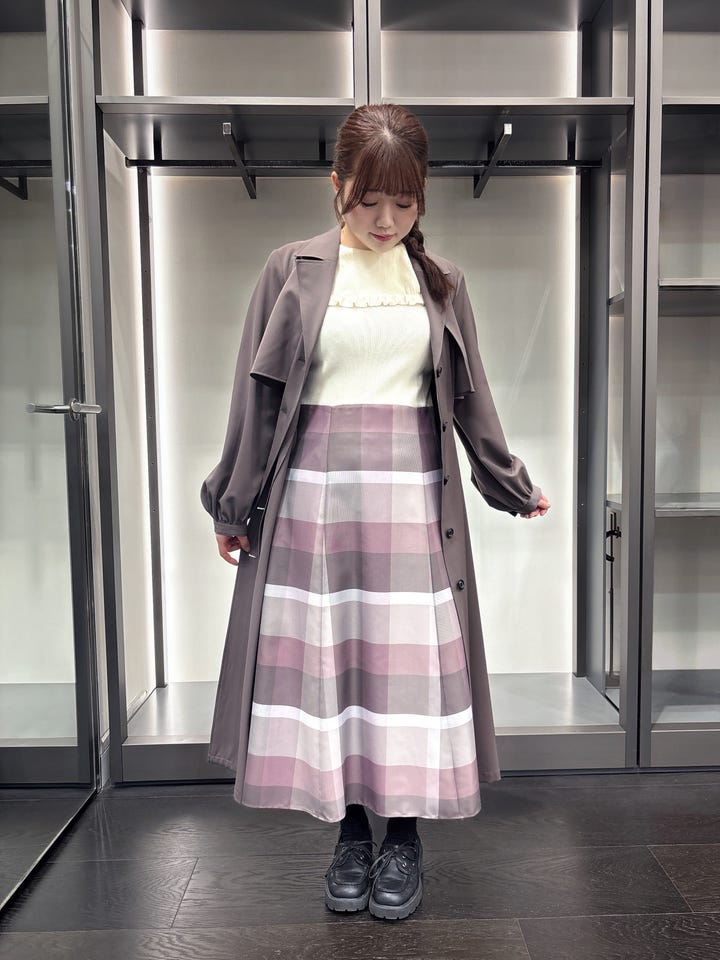 SAKIのクレストブリッジチェックニットコンビドレスの投稿