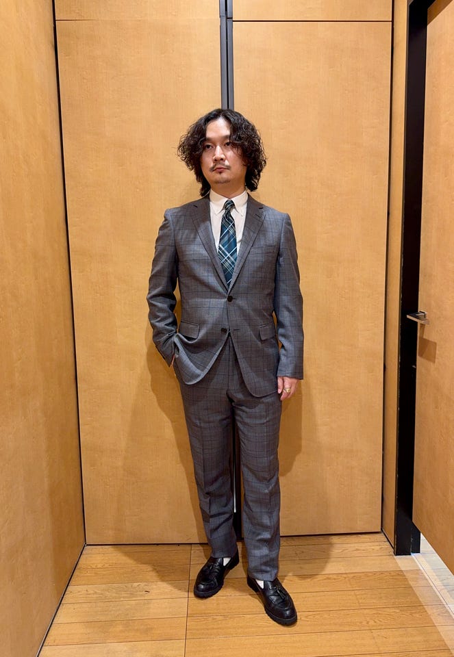 KUCHIDAのエメラルドグリーンペングレンチェックスーツの投稿｜ウィン