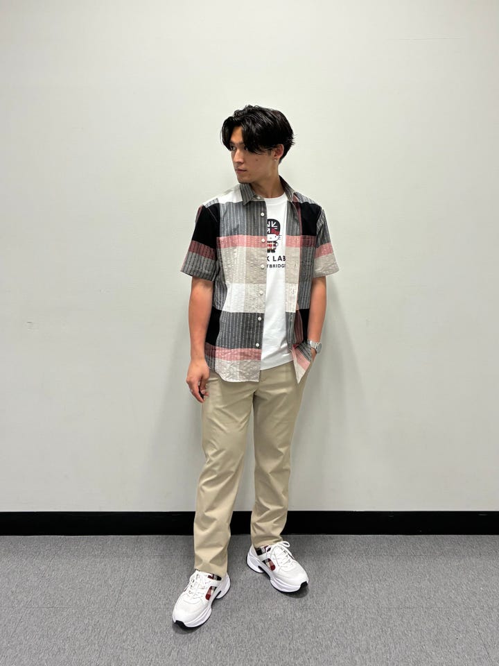 BLACK.lab】レッドクレストブリッジチェックコンビビブラムスニーカー