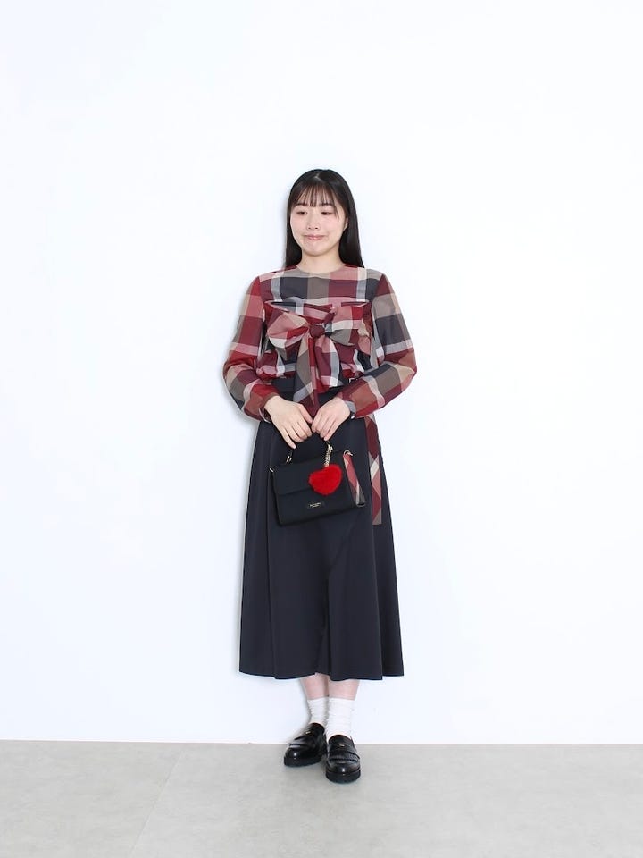 春季のクレストブリッジチェックシアーボイルリボンブラウスの投稿