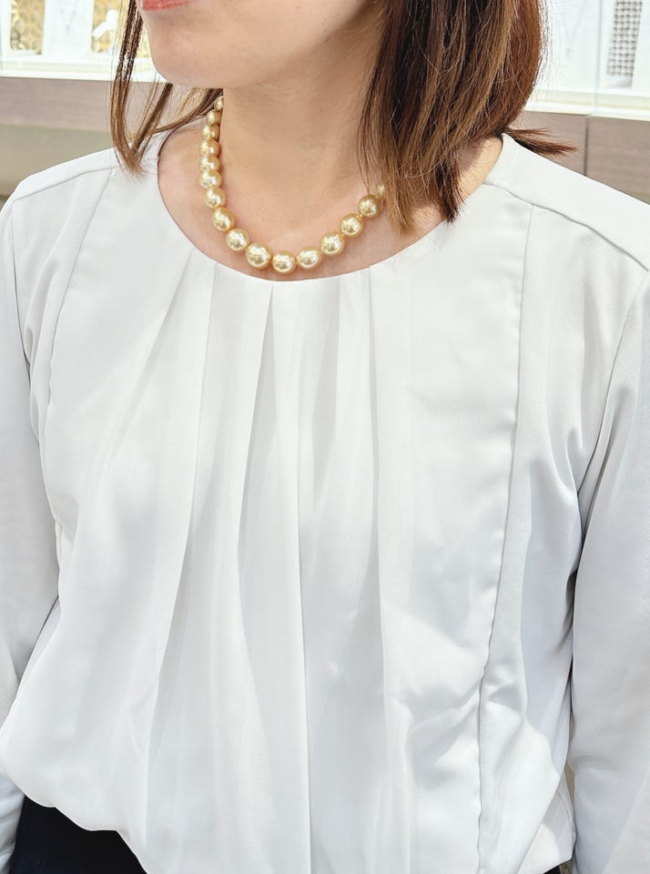パールネックレス（ゴールデンパール）14.3mmx11.5mm | ジュエリー