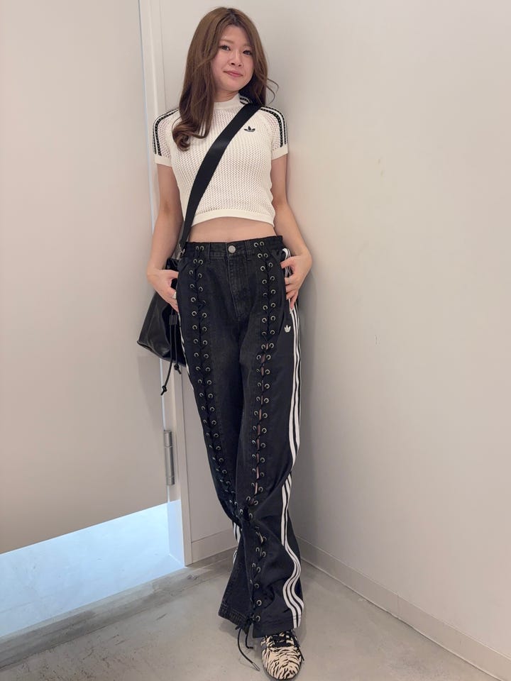 レディース アディルナ デニム FB レーシング パンツ ブラック