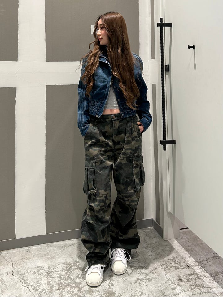 レディース デニム ラインストーン パンツ クリアブルー ｜アパレル