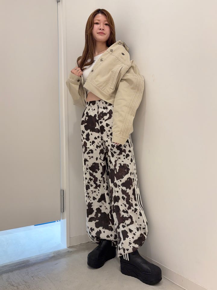 レディース サテン アディブレイク パンツ ワンダーホワイト