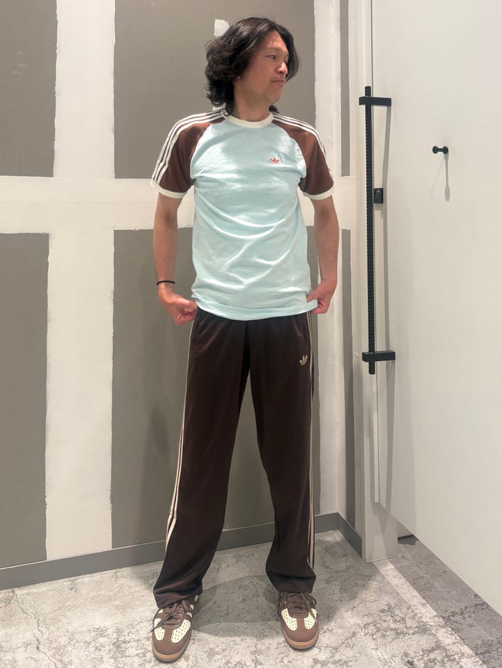 メンズ アディカラー ファイヤーバードトラックパンツ ダークブラウン