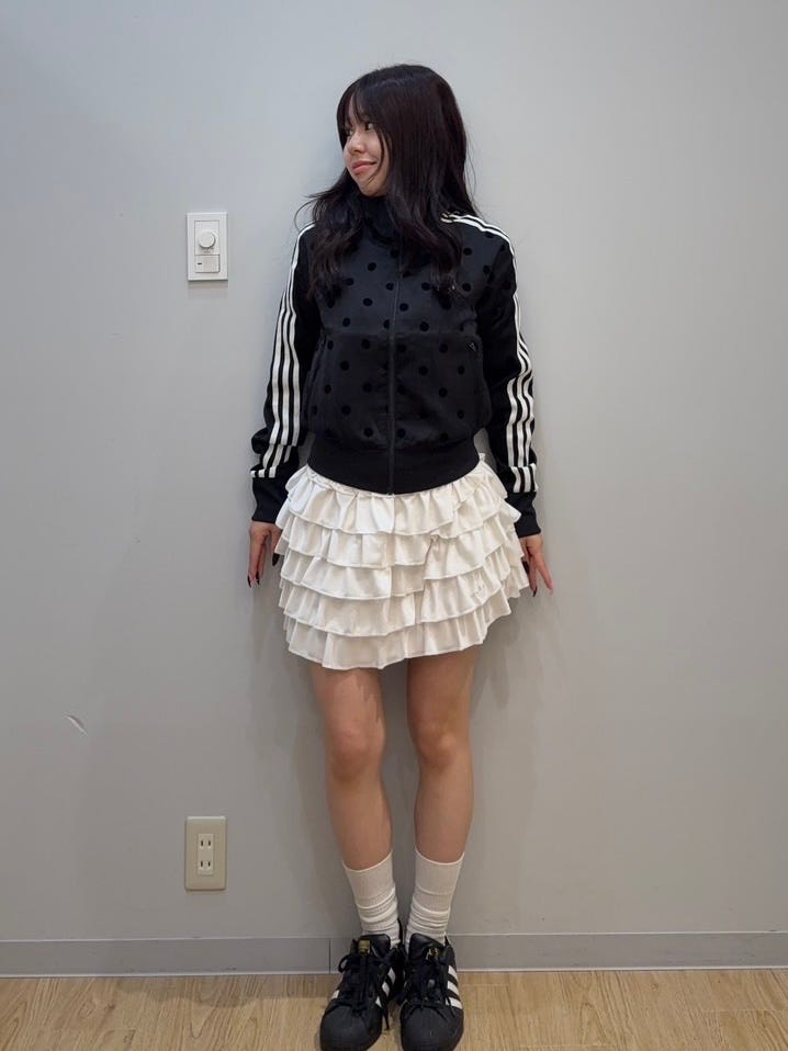 レディース サテン 水玉 TT トラックトップ ブラック ｜すべての商品