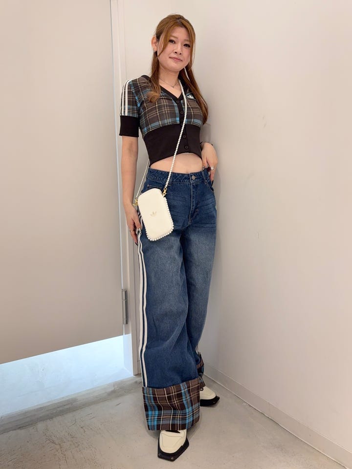 レディース ベルベット オーバーサイズ トラックトップ チャコール