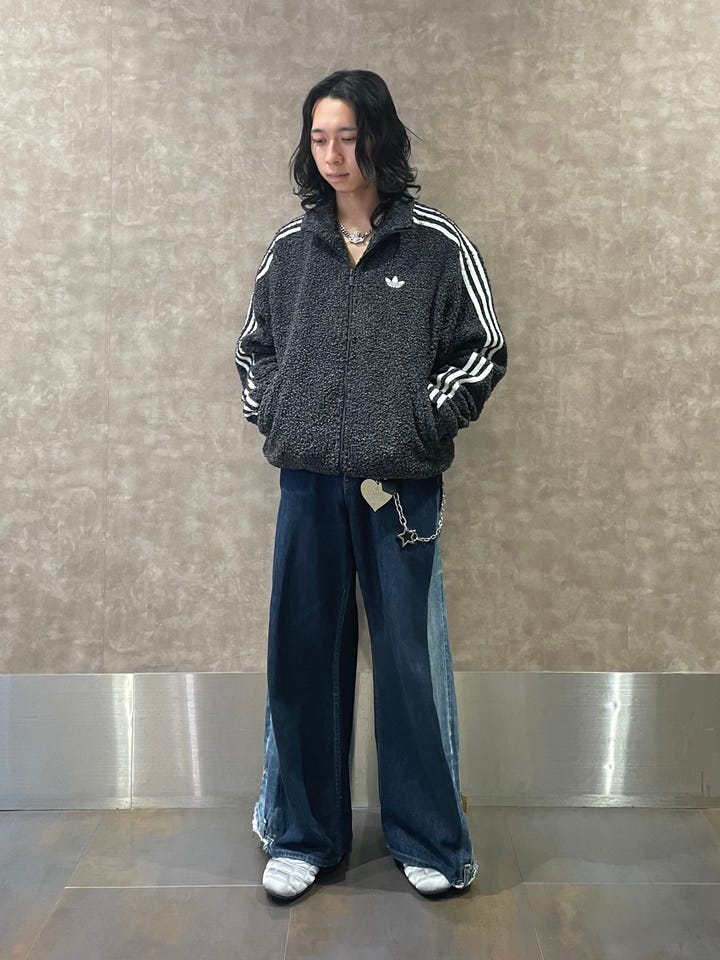 adidas デニム ラインストーン ジャケット XS adidas（アディダス）の「デニム ラインストーン ジャケット