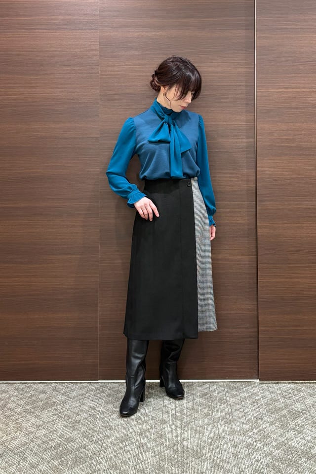 Selected by N's】ボーダーバンドカラーシャツ(1(M)9号 グリーン