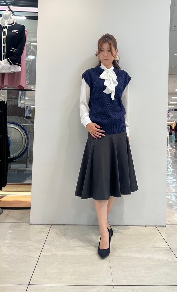 NARACAMICIE】無地ジョーゼットフロントダブルフリルブラウス(1(M)9号