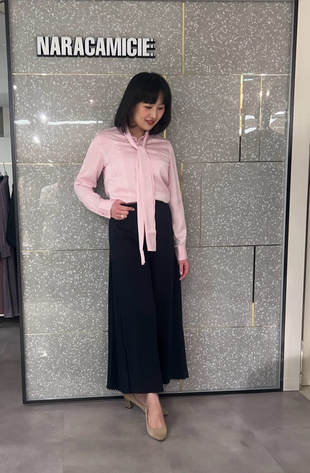 NARACAMICIE】レースシャツカラー長袖シャツ(1(M)9号 ブラック): ナラ