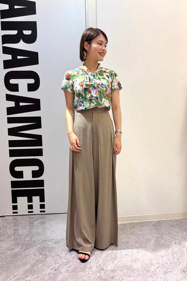NARACAMICIE】ハイツイストシフォンプリーツスカート(1(M)9号