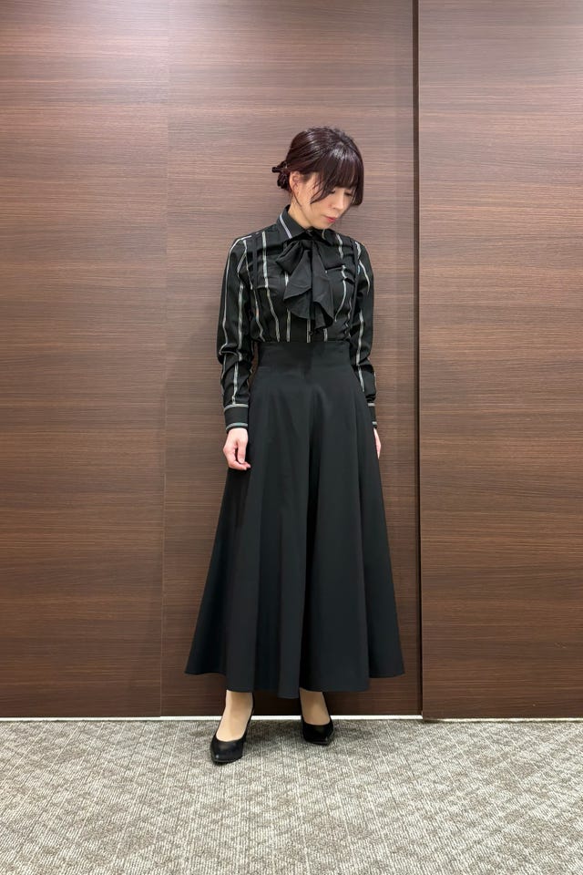 NARACAMICIE】スノークリスタルタック衿ブラウス(1(M)9号 ブルー