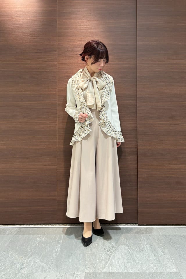 NARACAMICIE】トランプ柄シフォン長袖フリルブラウス(1(M)9号 パープル