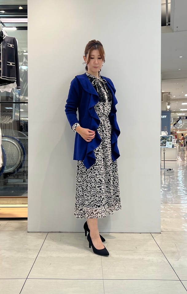 NARACAMICIE】ウエストレースコートワンピース(1(M)9号 ブラック