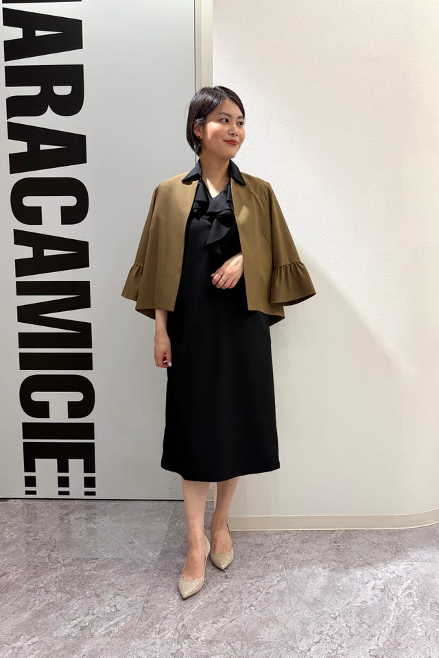NARACAMICIE】襟付きフリルワンピース(2(L)11号 ブルー): ナラ