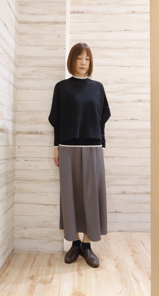 ストレッチサテン ロングスカート(M 06グレー): スカート | TAKA-Q