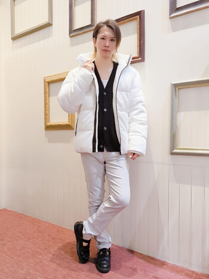 カットジャガード フーデッド 中綿ブルゾン(M 05黒): アウター/コート