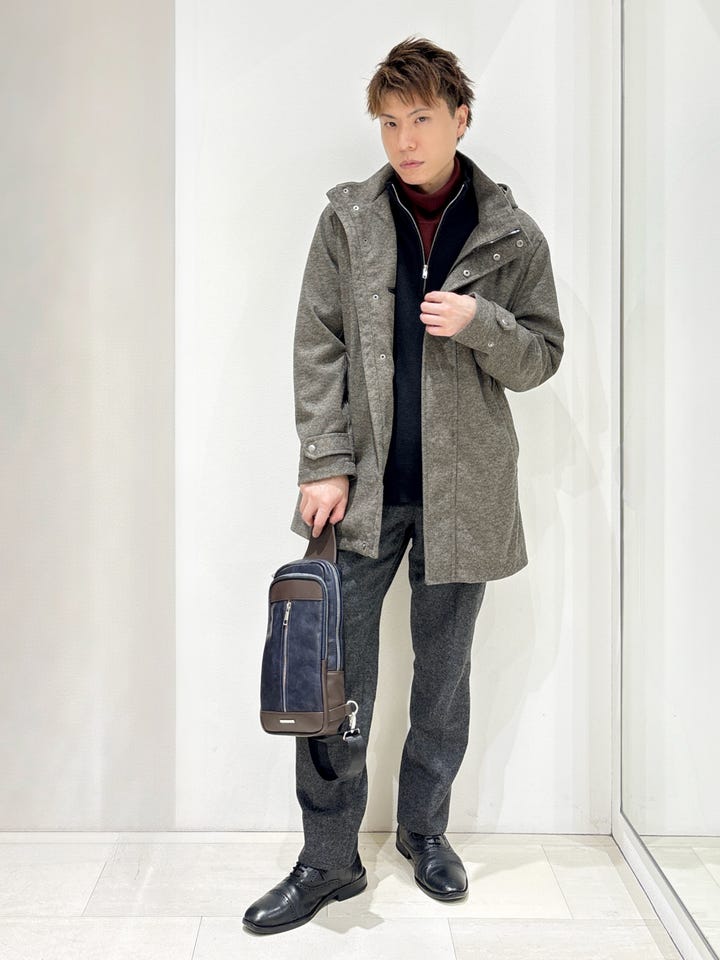 ストレッチメルトン フード脱着 コート(M 30茶): アウター/コート