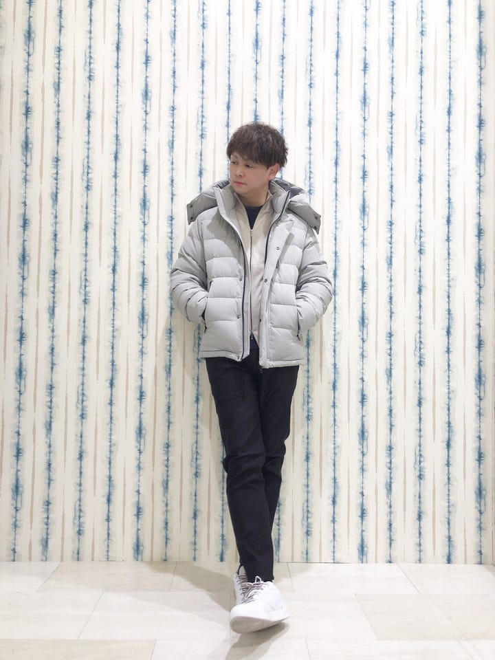 ストレッチツイル フード脱着 ダウン(M 03ライトグレー): アウター