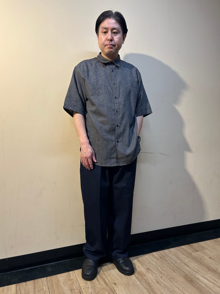 チノクロス タック ワイド トラウザー パンツ メンズ(M 33ベージュ