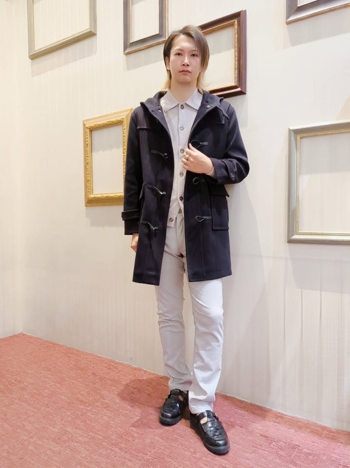 ストレッチメルトン ダッフルコート(M 07白黒): アウター/コート