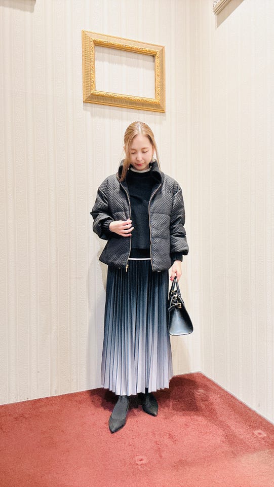 グラデーションプリーツ ロングスカート(M 06グレー): スカート | TAKA