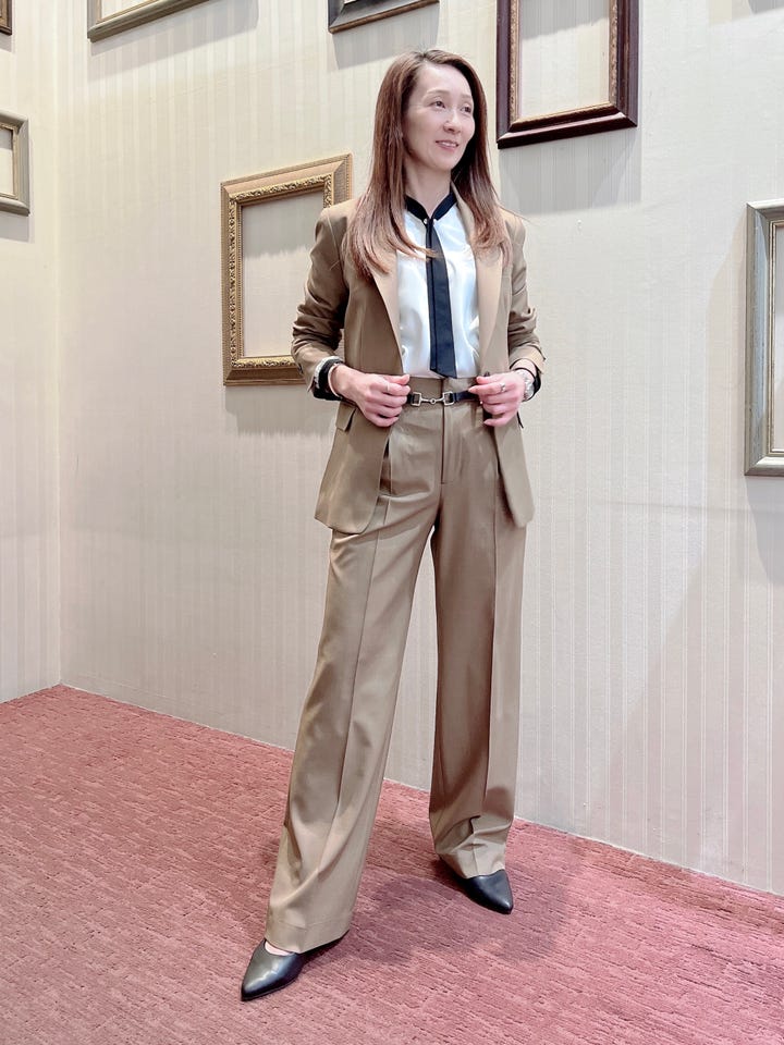 ウーリッシュ リラクシング 1ボタンジャケット＋セミワイドパンツ