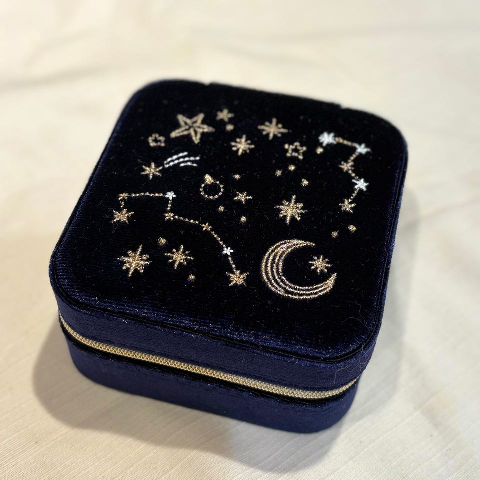 ベロア天体モチーフスクエアジュエリーボックス | アフタヌーンティー