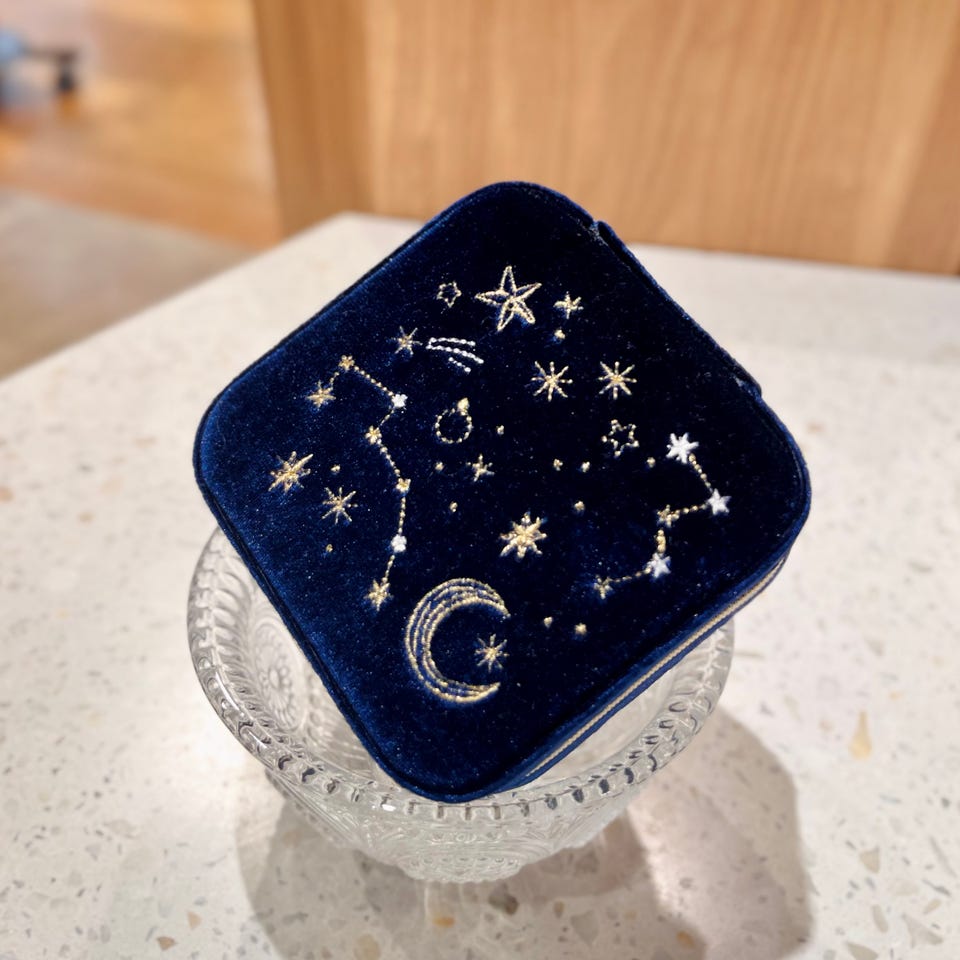 ベロア天体モチーフスクエアジュエリーボックス | アフタヌーンティー