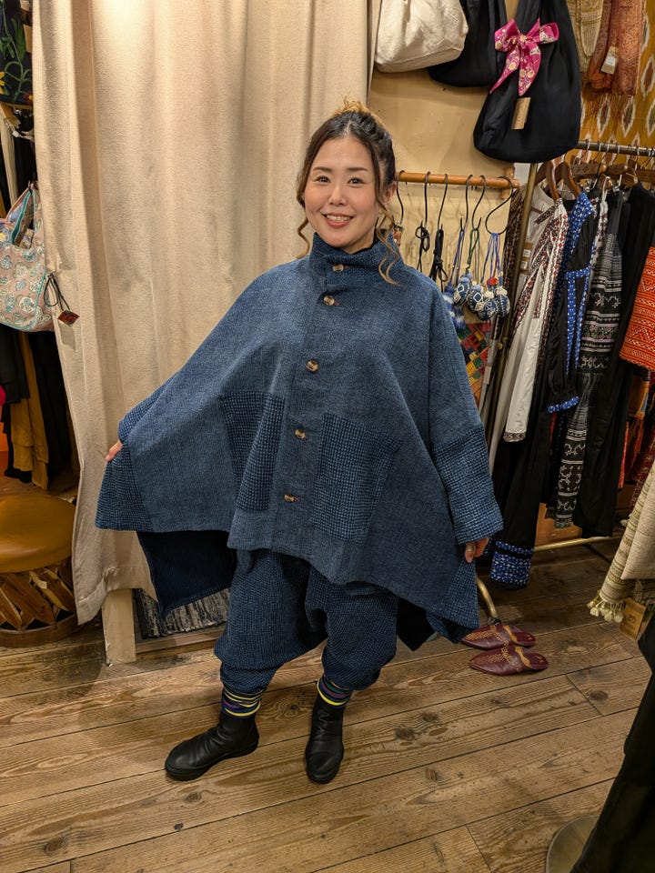 藍染コンビポンチョ｜マライカ公式通販