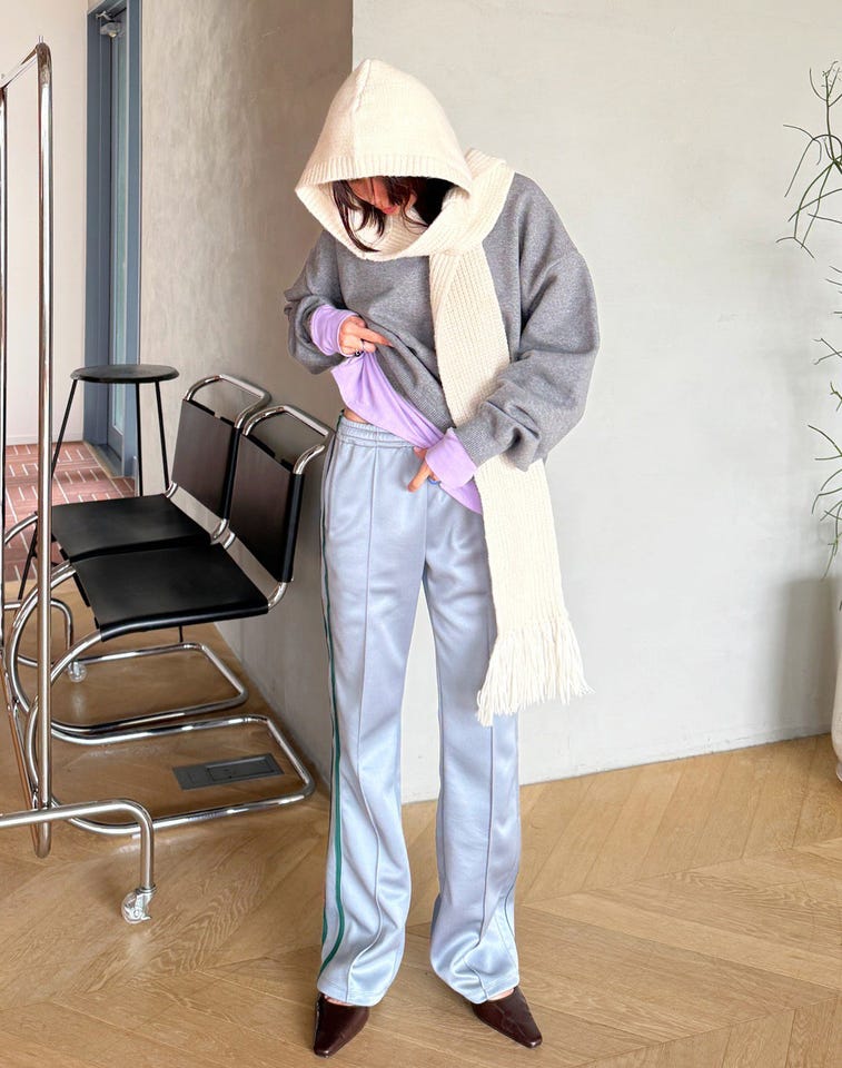 Sweatlikeルーズニットプルオーバー