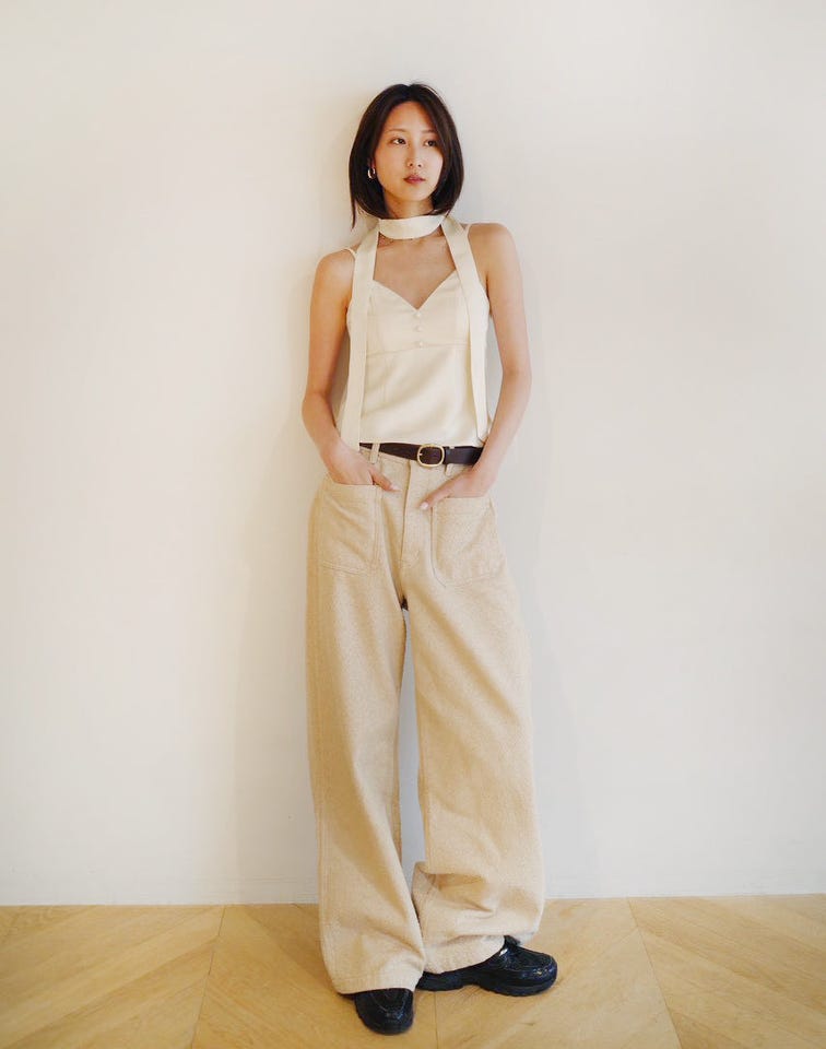 collab Roundバックルレザーベルト