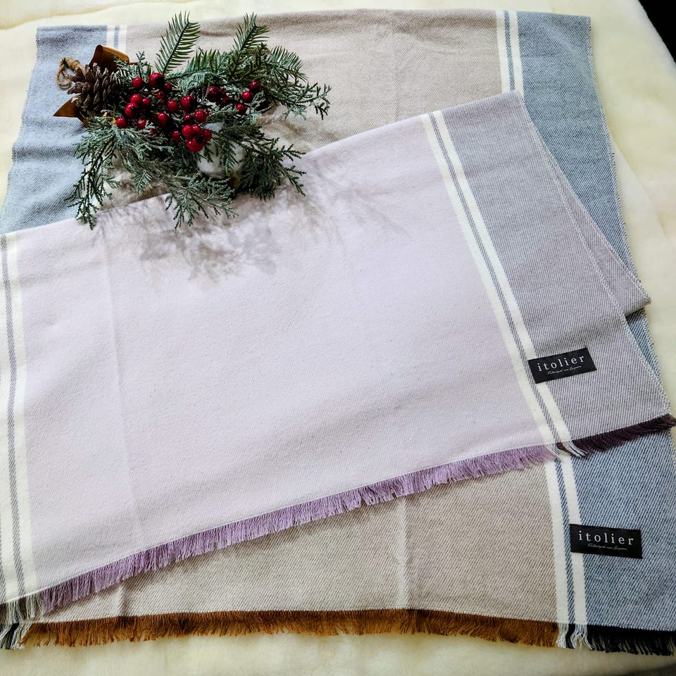 イトリエ ひざ掛け（カシミヤ混） （ひざ掛け）70×140cm ベージュ ヨコ