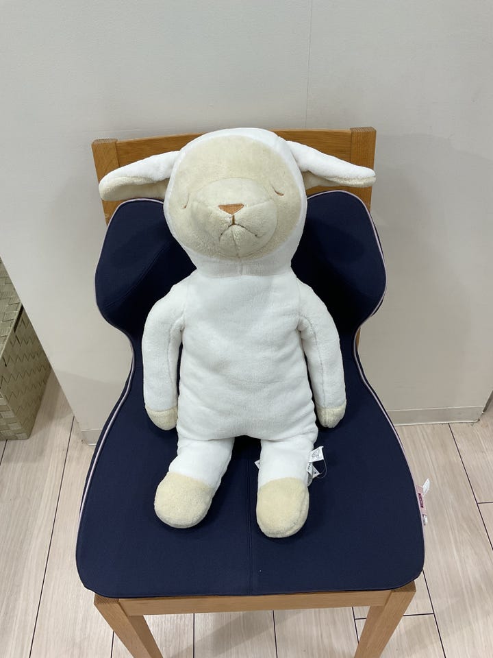 ひつじのメルくん（R）抱きまくら 全長約55cm ホワイト 側地
