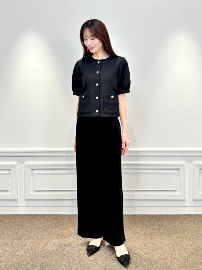 ドット編みパフスリーブニットプルオーバー: M-PREMIER公式通販｜m-i-d