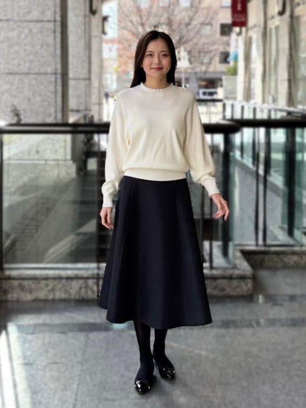 キルティングジャガードフレアスカート: M-premierBLACK公式通販