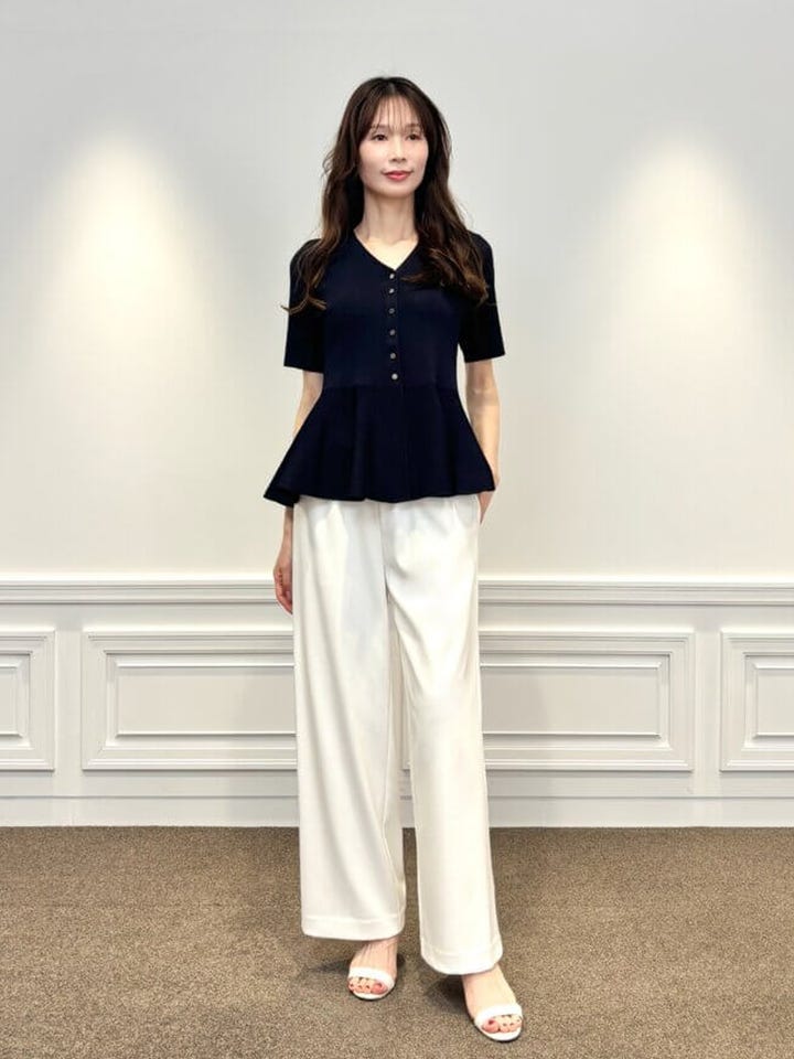 Vネックペプラムニット: M-PREMIER公式通販｜m-i-d e-shopping（エム