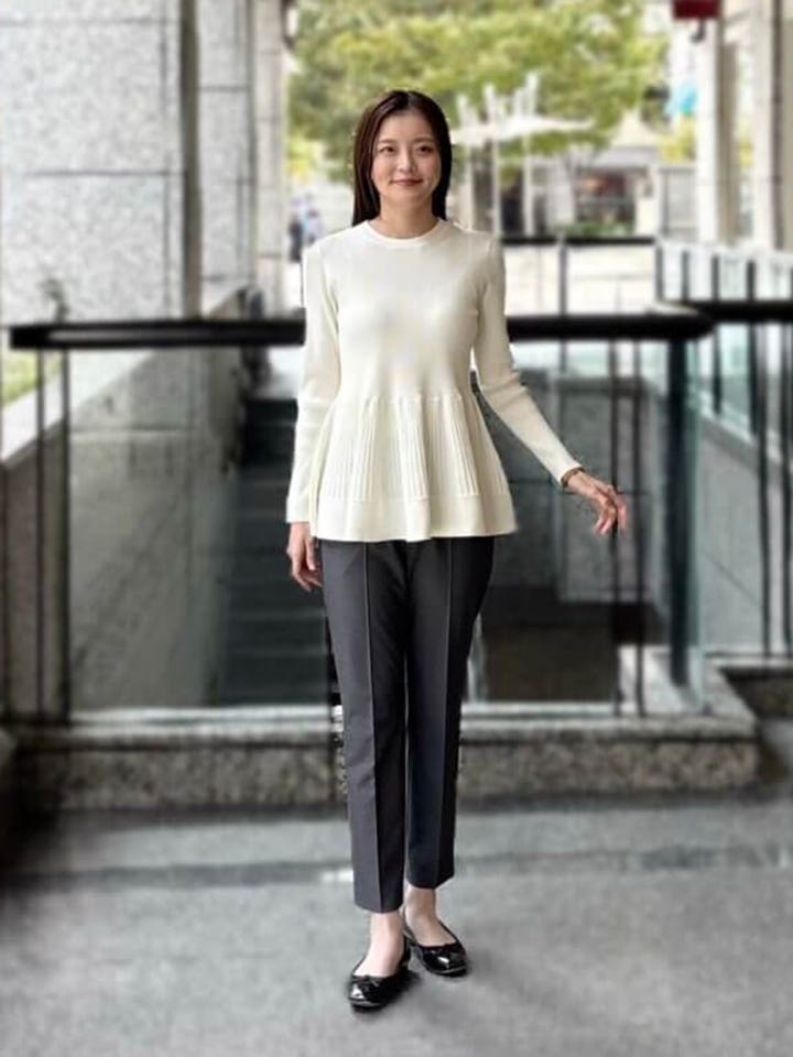 エムプルミエ　ペプラムニット IG LIVE coordinate vol.4 / “m,i,d, navy”ペプラムニット | m-i-d | M