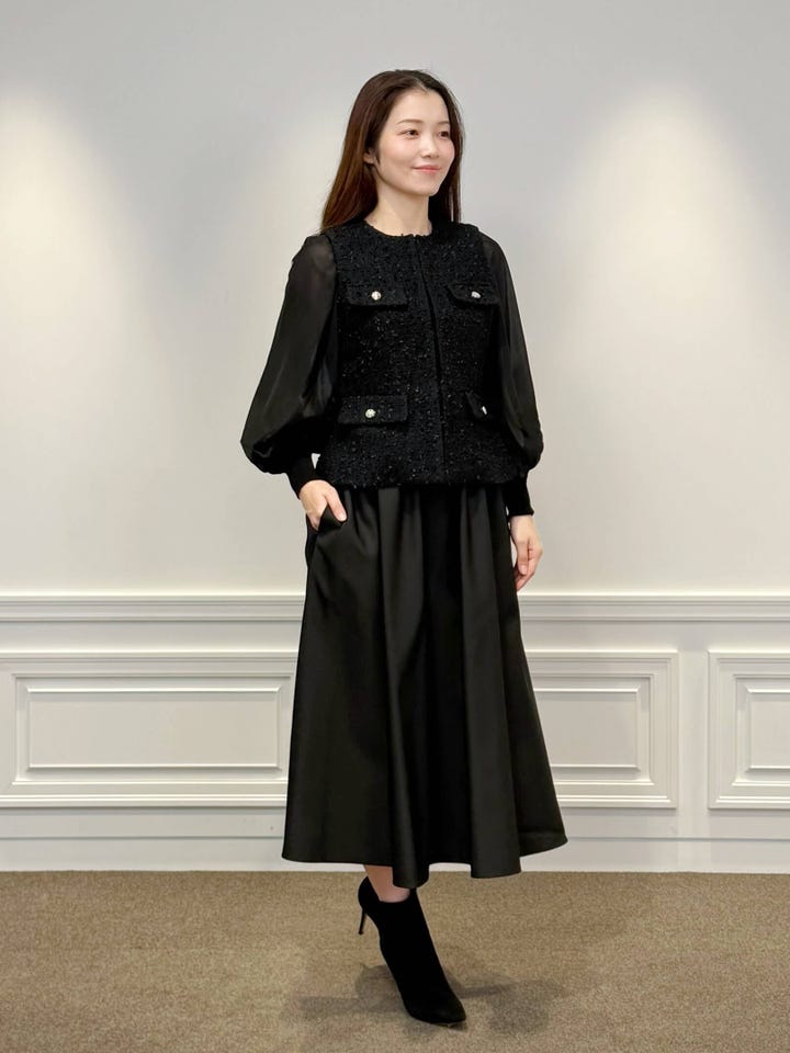 ファンシーツイードジレ: M-premierBLACK公式通販｜m-i-d e-shopping