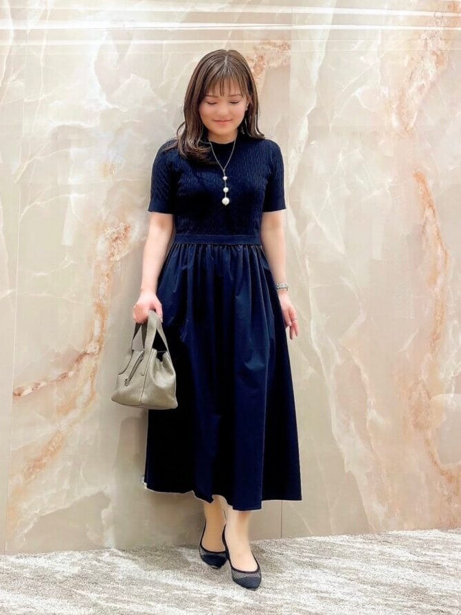 異素材切替ケーブルニットワンピース: M-PREMIER公式通販｜m-i-d e