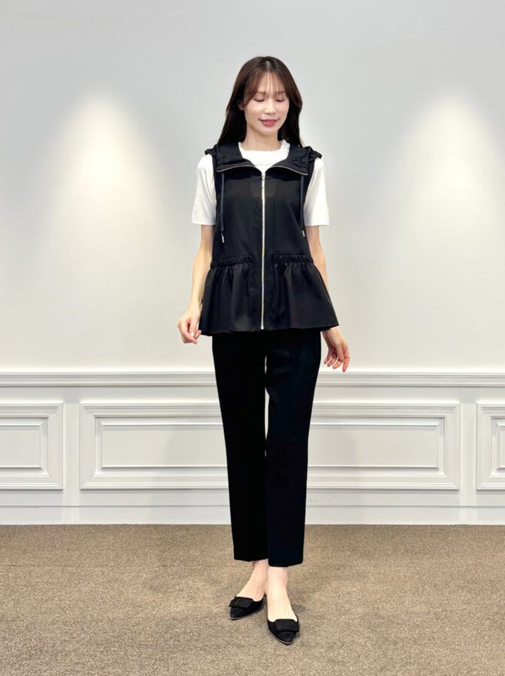 ジップアップペプラムフーディジレ: M-premierBLACK公式通販｜m-i-d e