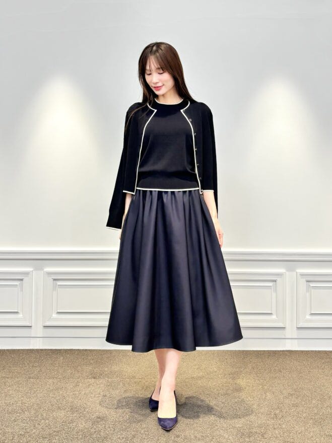ドット編みパフスリーブニットプルオーバー: M-PREMIER公式通販｜m-i-d