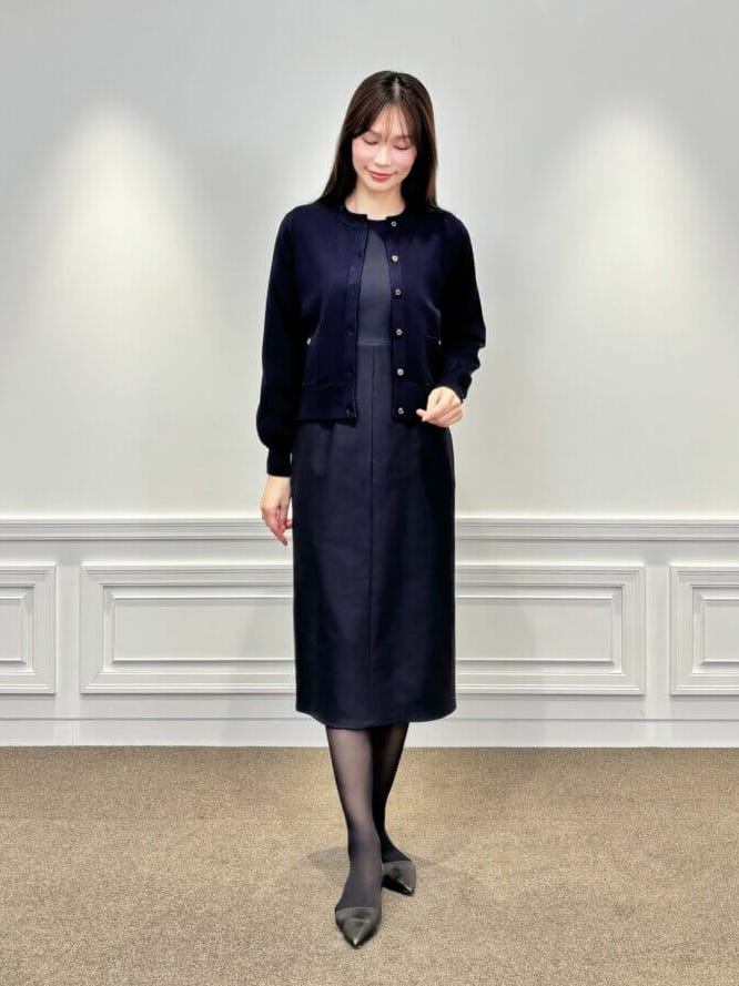 【再値下げしました❣️】エムプルミエ　カーディガン　ネイビー ポケットニットカーディガン: M-PREMIER公式通販｜m-i-d e-shopping